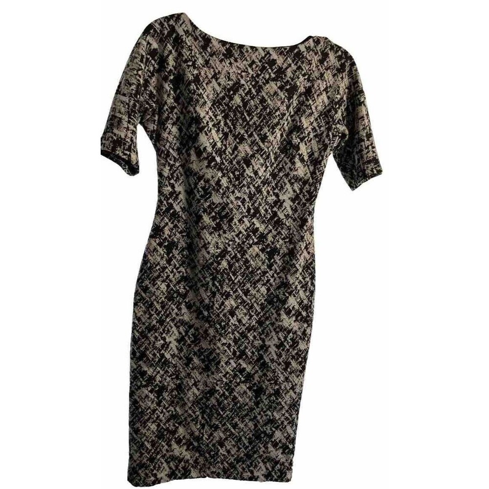 Size 4 Maggy London  Black/beige A-line Woman Dress Career Business Formal